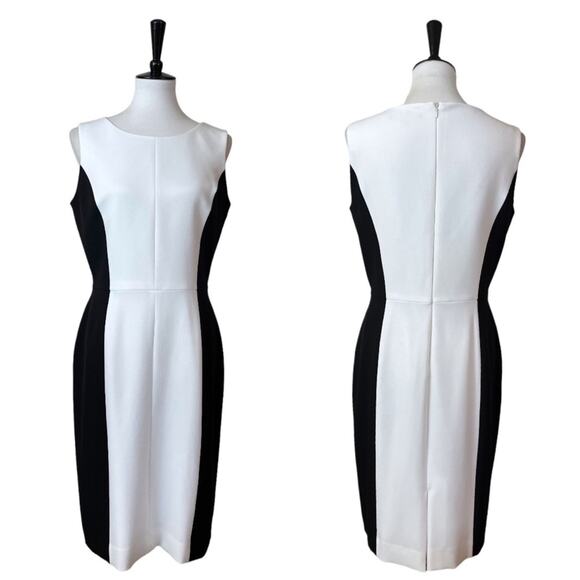 Preston & York Women’s Dress Sheath Classic Black White Color Block Size 8 - Picture 10 of 10